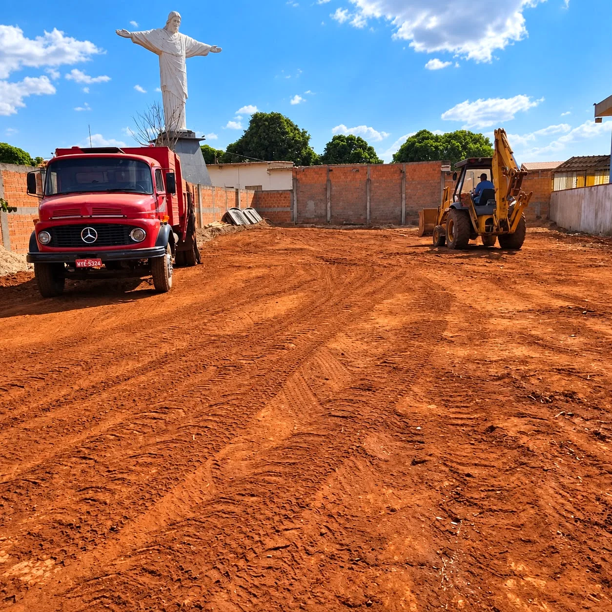 Área de obra preparada pela PS Construtora